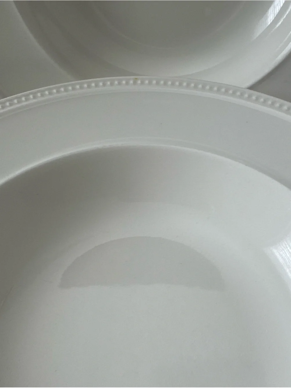 Set of 4 Wedgwood Windsor 9” Rimmed Soup Salad Pasta Bowls Ivory Beaded Rim